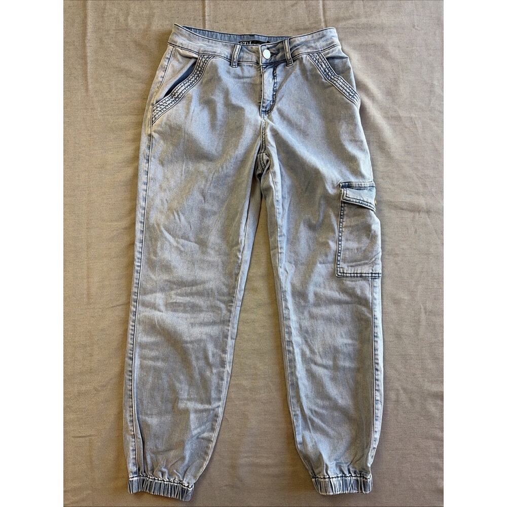 FDJ French Dressing Olivia Jeans Pants Sz 4 Cargo Joggers Light Wash Denim